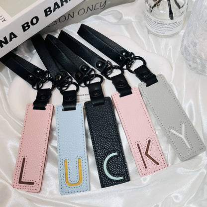 Accessory Display Hook Making Supplies Key Ring Pendant Keychain Accessories Keyring Holder Charm Gift 26 Letters Leather