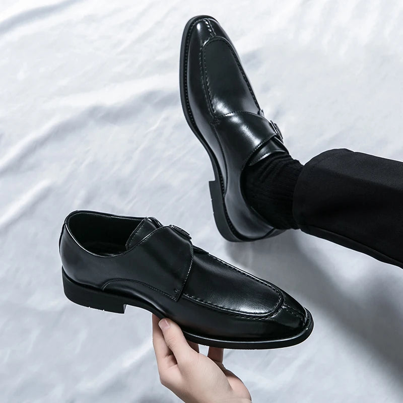Leather Shoes For Men Fashion Buckle Classic Business Shoes for Male Luxury Brand Antiskid Cozy Men Loafers Design Shoes Men
