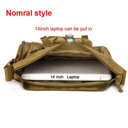 14 Inch Laptop Shoulder Bag Men Sports Bags Man Tactical Single Backpack Men's A4 Document Molle Messenger Bag