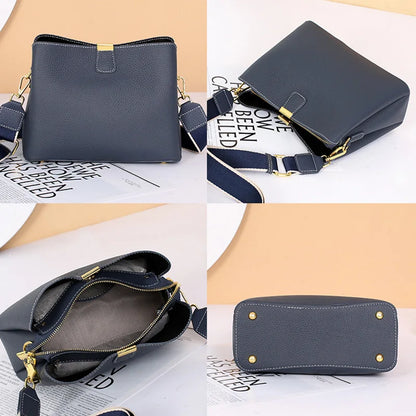 Women's Genuine Leather Handbag Luxury Bucket Style Casual Lady Fashion Shoulder Crossbody Messenger Bag for Girls 2025 Hot Sale