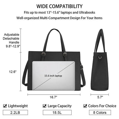 European and American Laptop Bags Cross-grained Women's Bag Multi-layered Large Single-shoulder Bag Stylish Versatile Briefcase