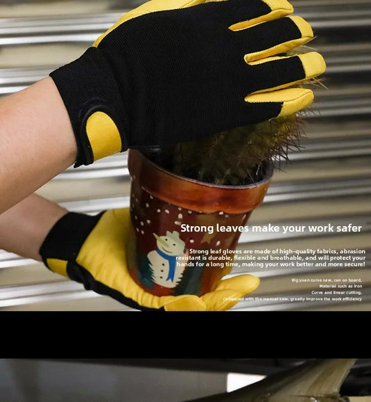 Sheepskin Leather Work Gloves Safety Labour Protection Garden Sports Motorcycle Driver Workers Work Welding Wearresistant Gloves