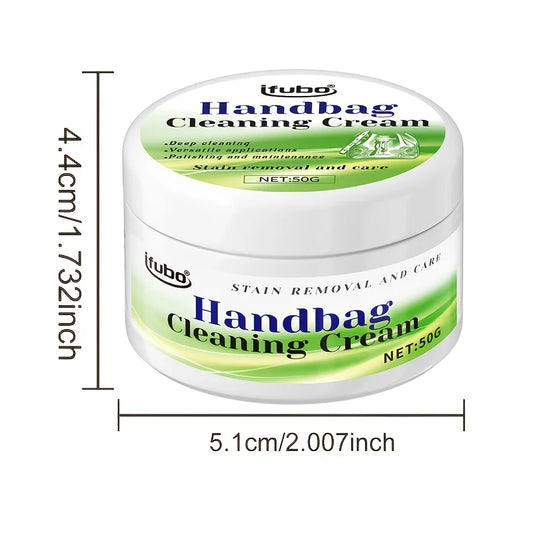 Leather Care Cleaning Cream 50G, Stain Remover & Polisher For Handbags, Shoes, Furniture, Restores Shine Easily