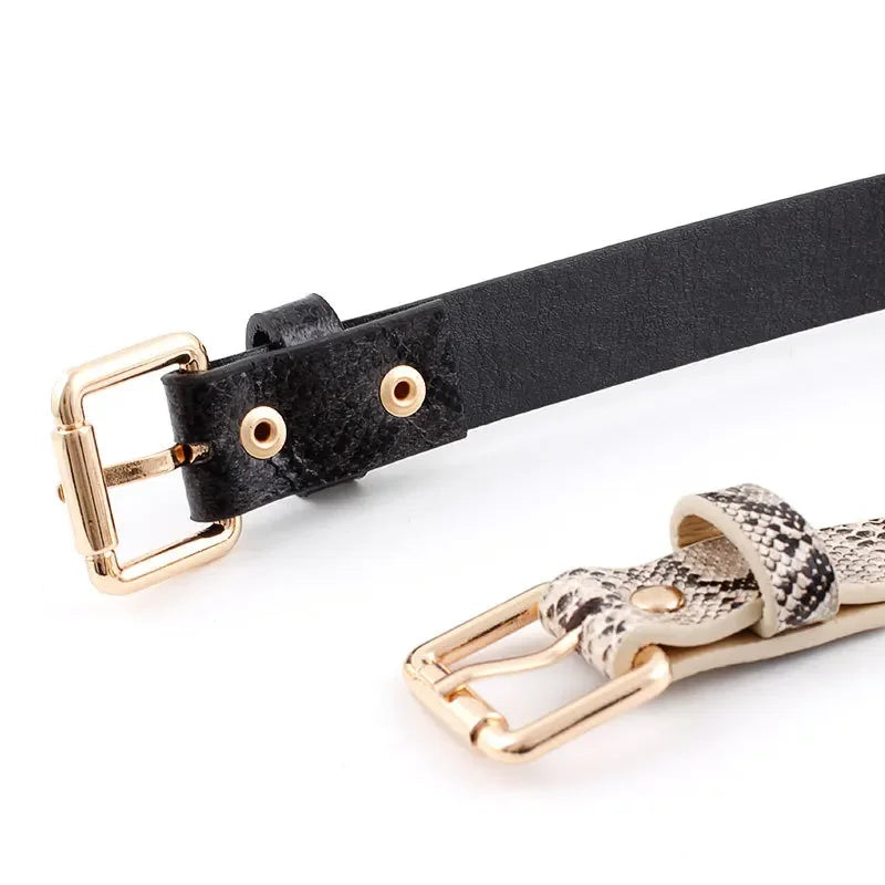 105x2.3cm High Quality lady Retro Pu Leather Snake skin texture Waist Belt Women Jeans、 dresses clothing paired with fine belt