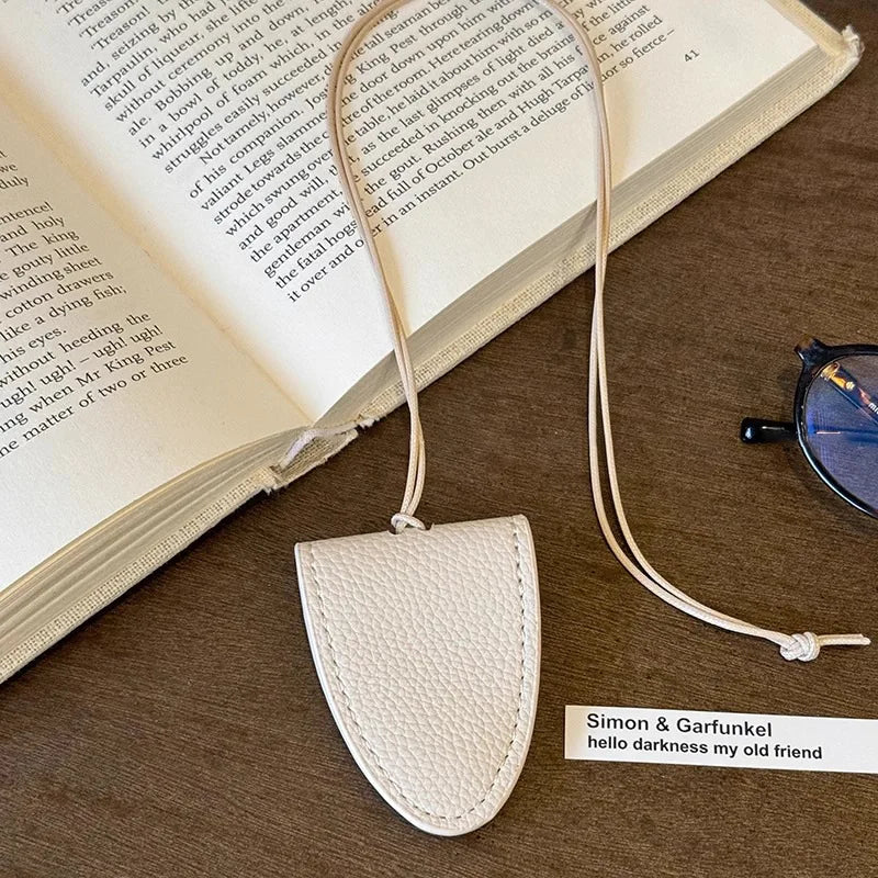 Leather Neck Strap Glasses Bag Simple Hanging Neck Pouch Pendant Storage Hanging Rope Sunglasses Clip Women Fashion Accessories