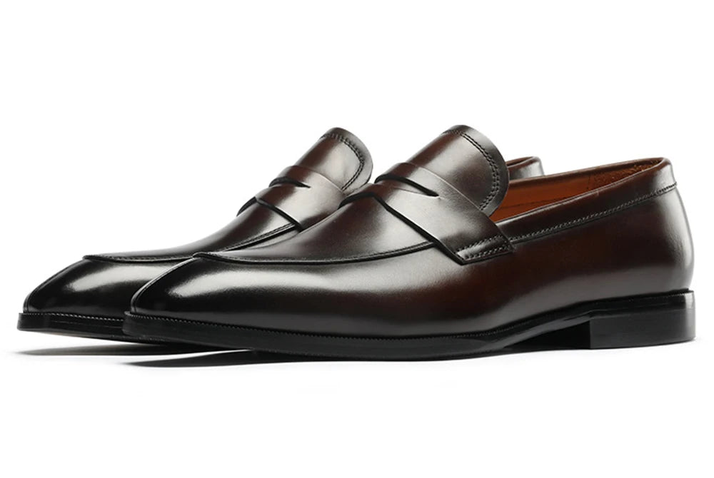 Men Loafer Casual Shoes Calf Leather Waterproofing Materials Formal Dress Shoes Oxfords for Men