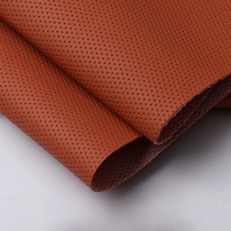 Perforated Leather Fabric Breathable Hole Punch Synthetic Leather Material for Furniture Sofa Car Seat Upholstery DIY Craft