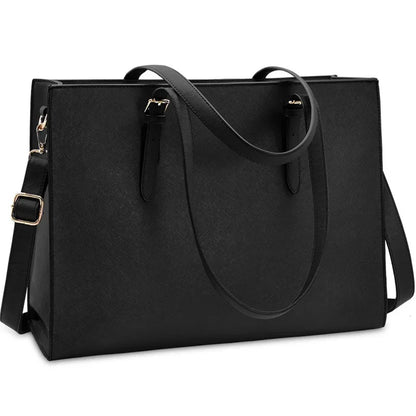 European and American Laptop Bags Cross-grained Women's Bag Multi-layered Large Single-shoulder Bag Stylish Versatile Briefcase