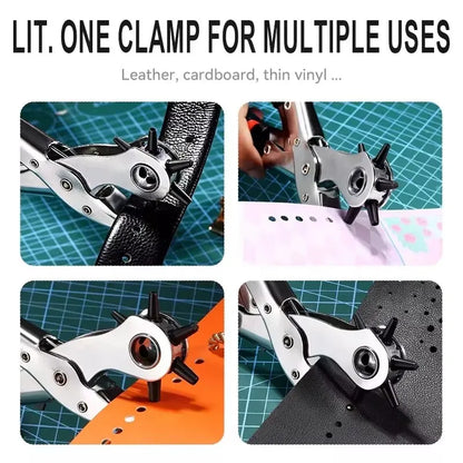 Leather Hole Punch Pliers Tools Multifunctional StainlessSteel Belt Hole Punching Tool Heavy Duty Eyelet Puncher Crafts Tool