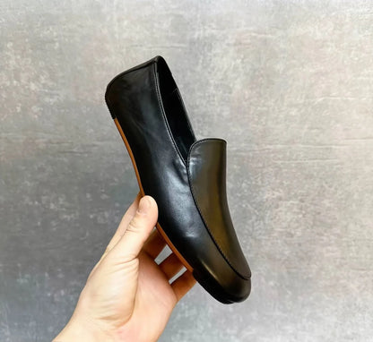 Men's shoes, European leather shoes, slip-on, made of genuine leather, business casual style, loafers for men