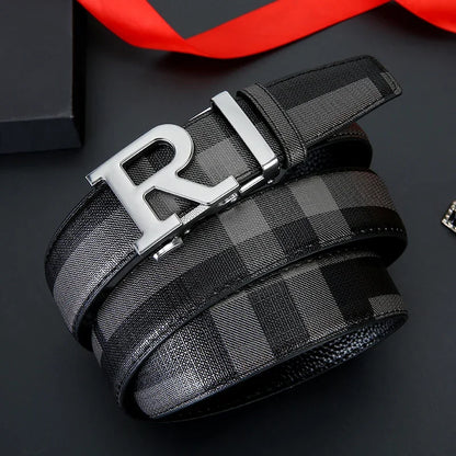 New Top Material Genuine Leather Cowhide Men's Belt, Fashionable and Versatile Business Belt for Men Luxury Brand Belts Men