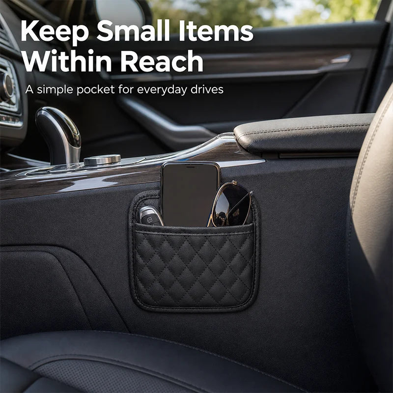 CAR ACCESSORIES MEN - 1 PIECE PU LEATHER CAR SEAT ORGANISER, MOBILE PHONE SUNGLASSES STORAGE, WATERPROOF DOCUMENT HOLDER