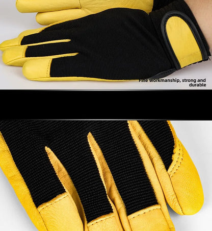 Sheepskin Leather Work Gloves Safety Labour Protection Garden Sports Motorcycle Driver Workers Work Welding Wearresistant Gloves
