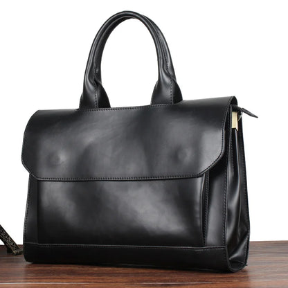 Business Casual Briefcase For Men And Women Handbag 13.3 Inch Laptop Bag Shoulder Cross Bag Crazy Horse Pu Leather Messenger Bag
