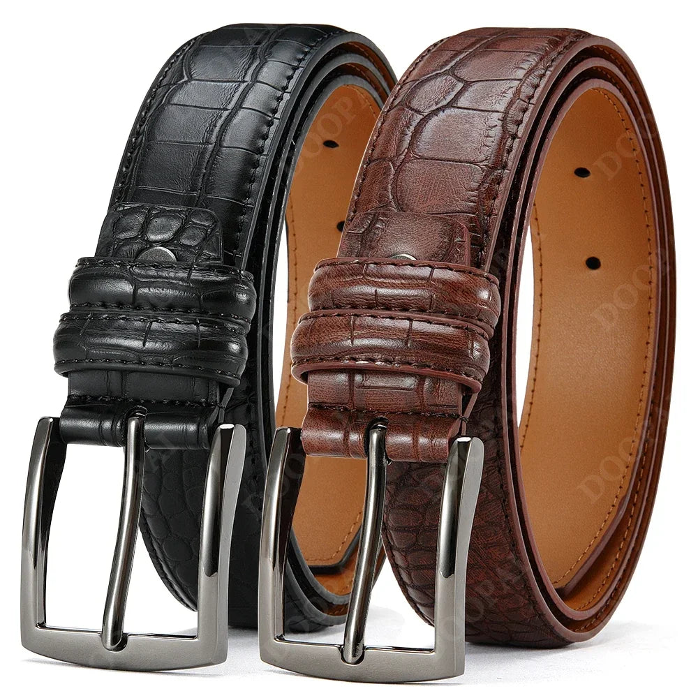 Famous Brand Business Belt Men Top Quality PU Luxury Leather Waist Strap Black Male Automatic Buckle Jeans Belts for Men