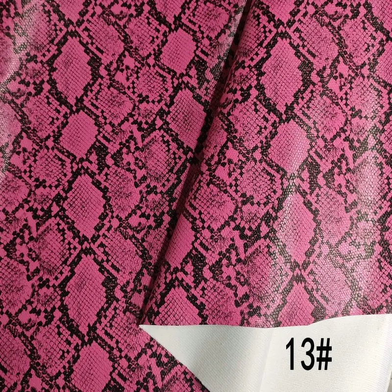 PU Snakeskin Faux Leather Fabric Roll No Adhesive for Bag Belt Headboard Sofa Upholstery Artificial Leather Animal