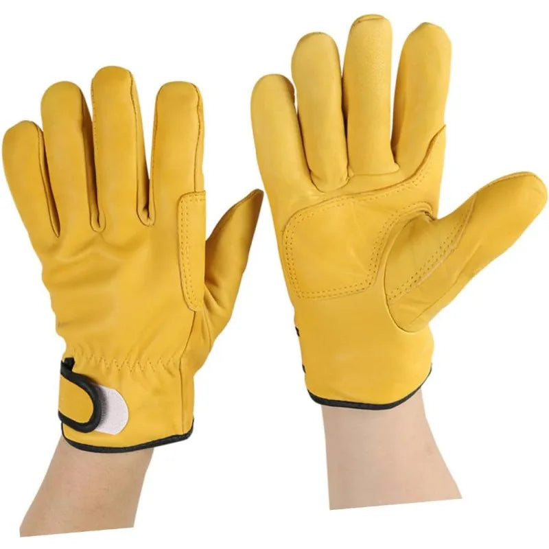 Leather High Temperature Heat Insulation Gloves Leather WorkSafety Protection Welding Garden Gloves  Leather Construction Gloves