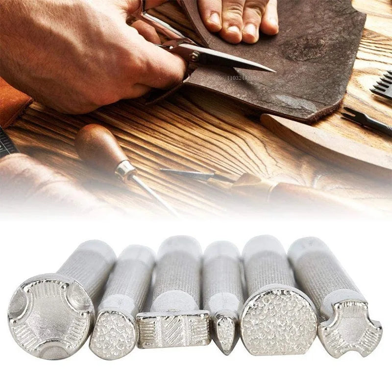 Leather Printing Tools 6kind Styles Embossing Engraving Leathercraft Utensil DIY Leather Craft Stamping Stamps Hand Art Tools