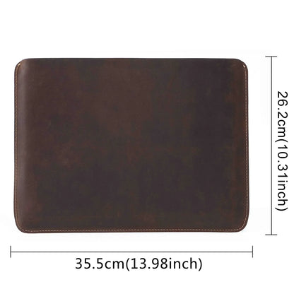 Genuine Leather Slim Laptop Sleeve Pouch Cover, Leather Ultra-thin Notebook Protective Case for 14 Inch MacBook, iPAD Air/Pro
