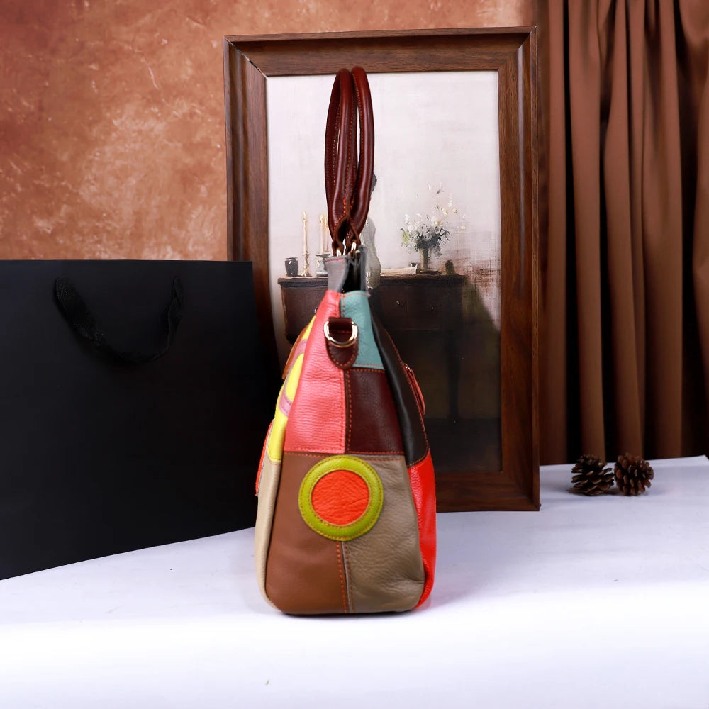 Genuine Leather Crossbody Bag for Women, Handcrafted Cowhide, Retro Handbag, Single Shoulder, Fashionable Design