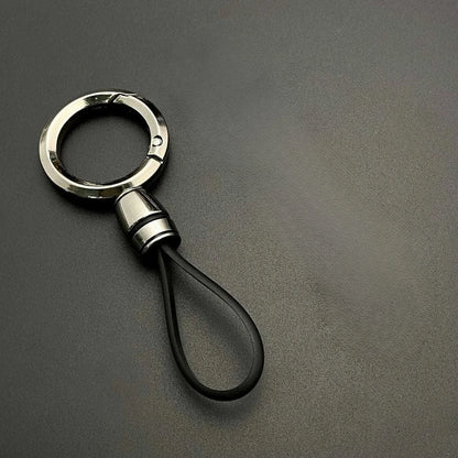 Leather Ropes Car Pendant Keyring Simple Hanging Car Men Women  Personalized Keychain Buckle Stainless Charm Accessories