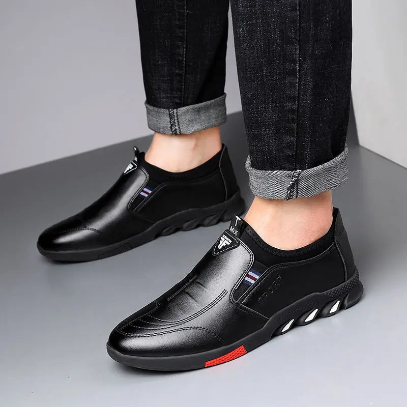 2024 New Leather Shoes Men's Leather Spring Autumn Men's Business Casual Soft-Soled Non-Slip Breathable All-Match Footwear 39-44