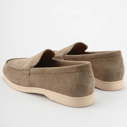 Men's Suede Leather Comfort Loafers, Flat Casual Slip-on Shoes, Fashion Suede Flats, Classic Round Toe Soft Leather Loafers 2025