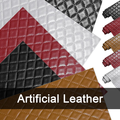 Diamond Checkered Stitching Embossed Leather High Quality Synthetic Leather Making Handicrafts for DIY Bags Watch Strap 30x68cm