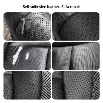 Repair Patch Breathable Perforated Synthetic Leather Tape with Adhesive Backing for Sofa Car Seat Wallets Cuttable Renovation