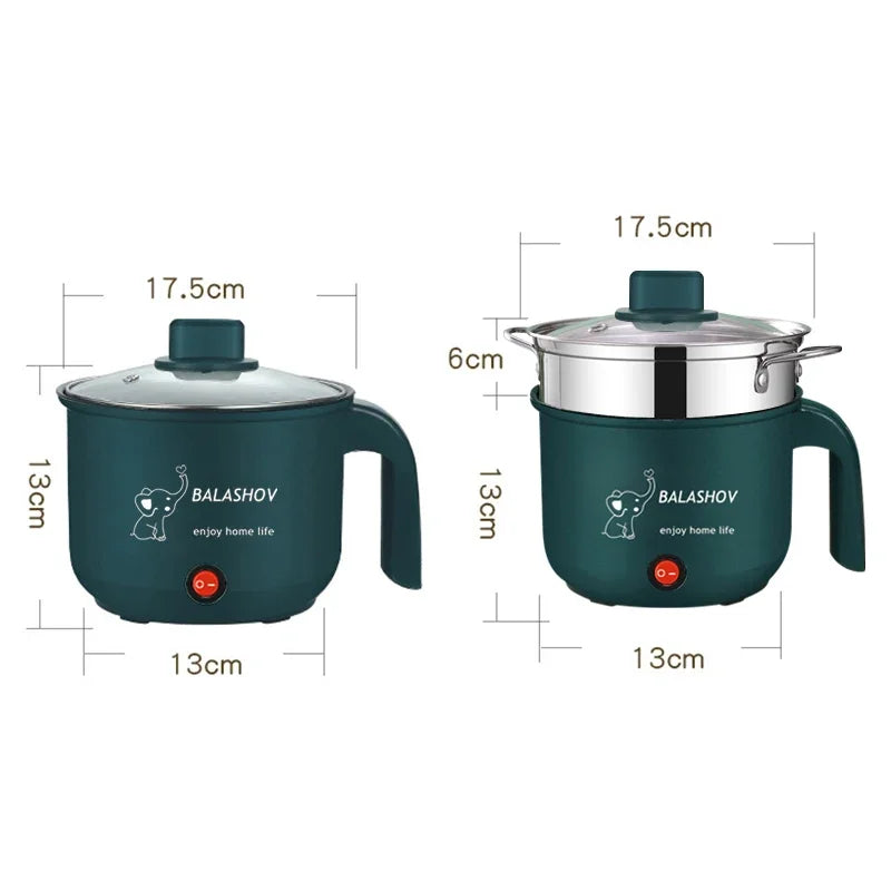 Mini Non-Stick Electric Cooker Kitchen 1-2 Person Double Layer Hot Pot Multifunction Steamer Electric Pot for Home EU Plug