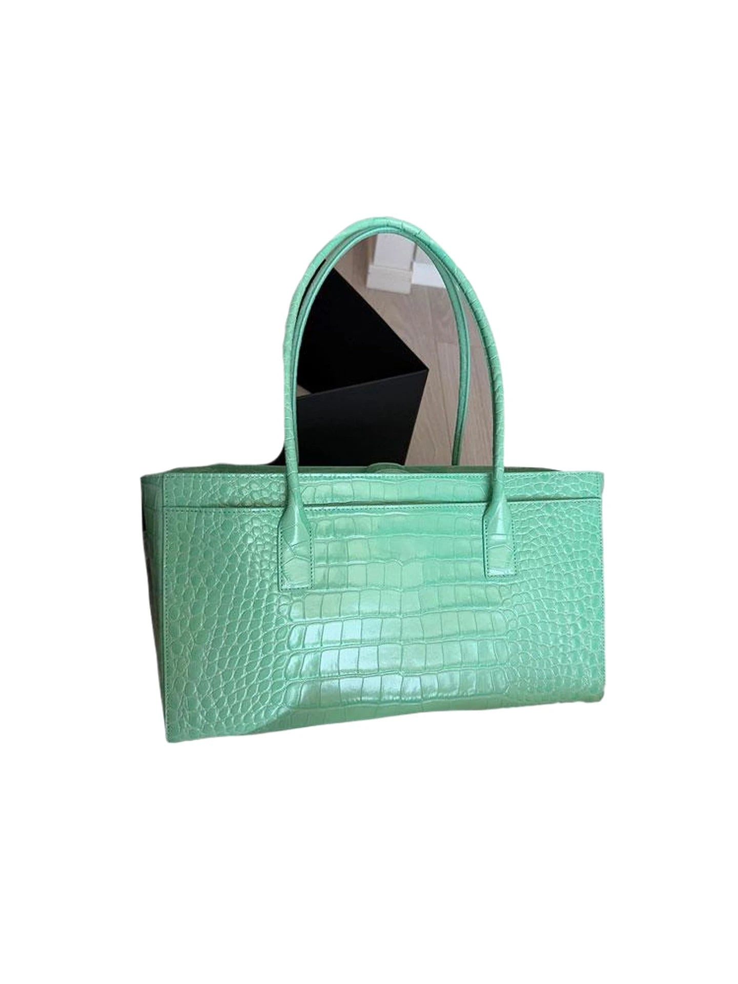 Green Large Capacity Tote Bag Women's 2026 New Luxury Minimalist High-End Hand-Held Single Shoulder Underarm Bag Soft PU Leather