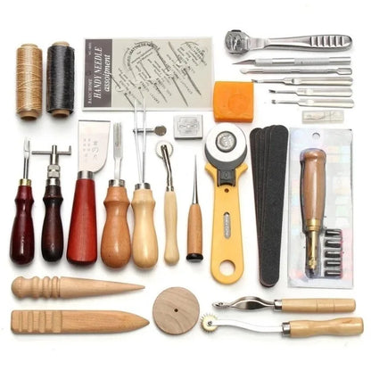 37 Piece DIY Leather Carving Tool Set Handmade Leather Sewing Set Leather Tool Set Home DIY Clothing Hand Tools