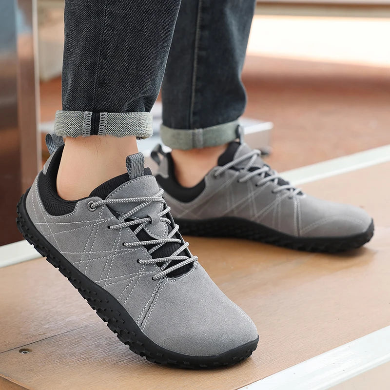 Suede Leather Shoes PU Fabric Wide Toe Shoe Anti Slip Hiking Shoe Workwear Men's Sports Shoes Women's Outdoor Walking Shoes