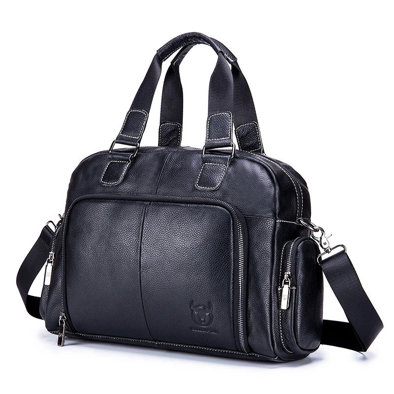 Genuine Leather Handbag for Man Luxury Cowhide Travel Duffle Casual Tote Briefcase Porter Laptop Shoulder Business Side Bag