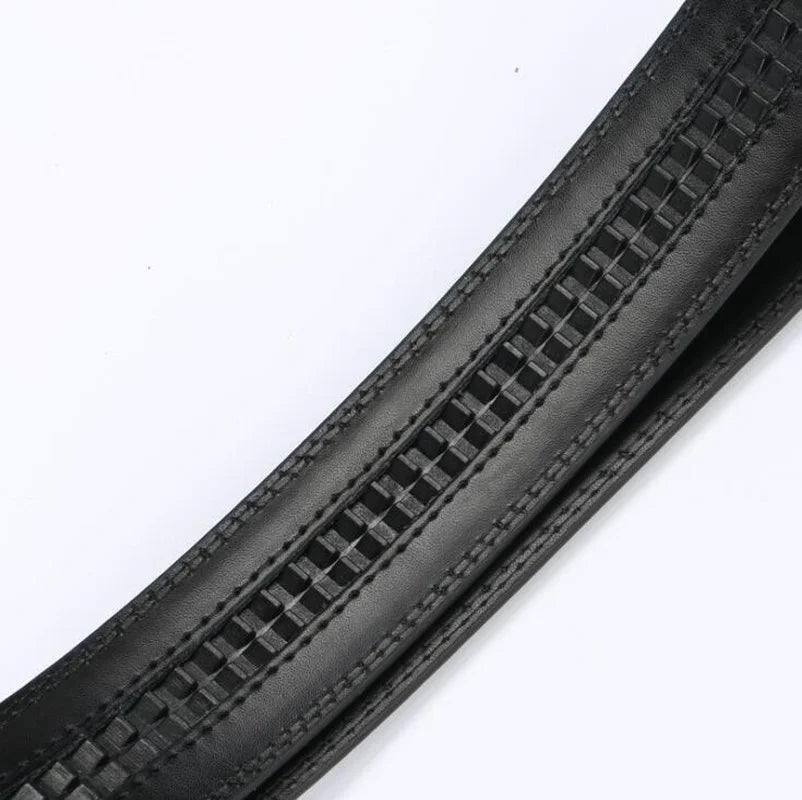 3.5cm Men's Automatic Buckle Belt Business Casual Men's Leather Belt High Quality Suit Pants Belt No Buckle