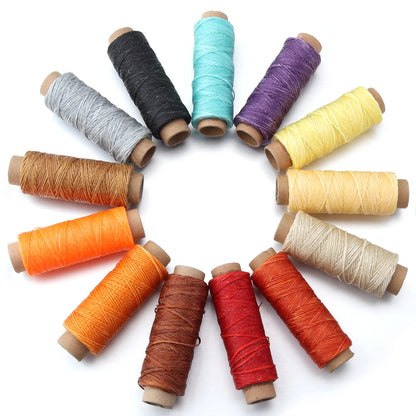 50yards/lot Polyester Flat Waxed Thread 150D 1mm Leather Sewing String Cord For Leathercraft Bookbinding Hand Stitching Thread