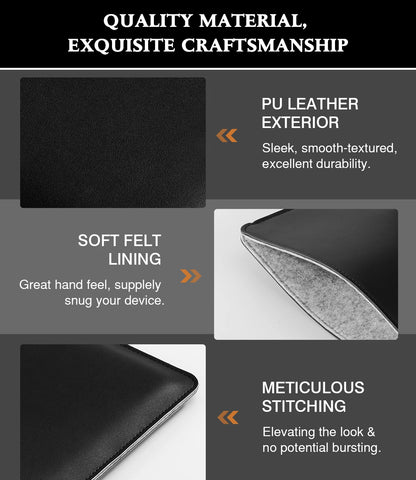 Moko Laptop Sleeve Compatible for New MacBook Pro 14 Inch M3/M2/M1 Slim Stylish Laptop Bag Made of PU Leather
