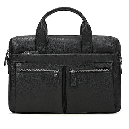 Men's Genuine Leather Briefcase 15.6 inch Laptop Bag Shoulder Messenger Bag Business Travel Professional Work Bag