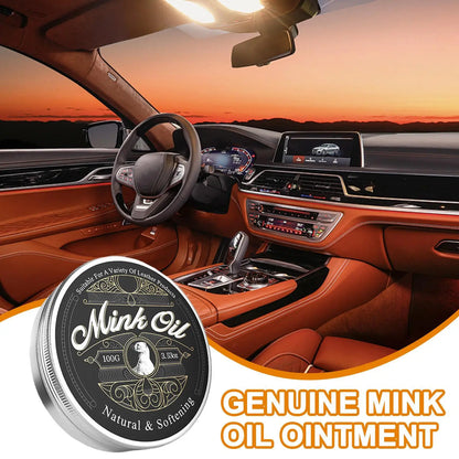 100g Cleaning Supplies Moisturizing Mink Oil For Leather Mink Oil Leather Conditioner All-Natural Paste For Shoes Clothing Bags