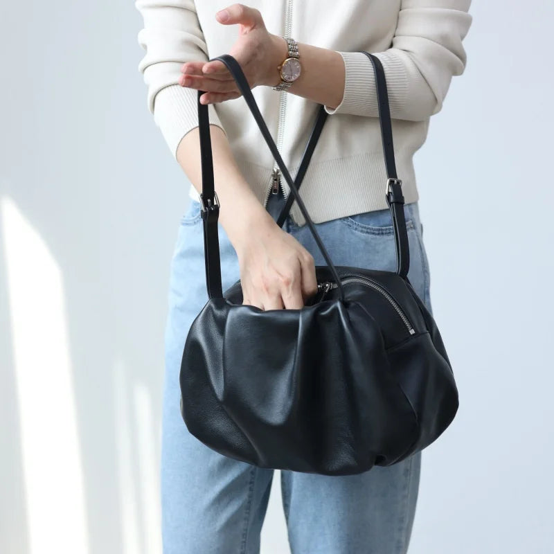 Women Luxury Genuine Leather Handbag Soft Elegant Single Shoulder Bags Suitable For Daily Usage