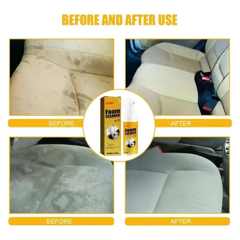 30/60/100ml Car Leather Cleaner Multifunctional Foam Cleaner Car Interior Strong Decontamination Ceiling Seat Cleaning Tool