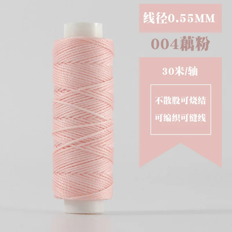 0.55mm Leather Waxed Sewing Thread For Hand Stitching Leather Cord DIY Bracelet Jewelry Making Round Waxed Line