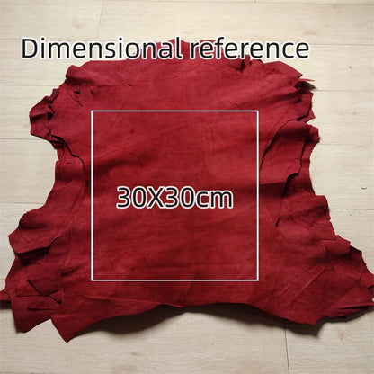 0.5/0.8mm Dark Red Frosted Skin. First Layer Leather. Real Leather Fabric. Handmade DIY For Shoes. Inside. Whole Sheepskin
