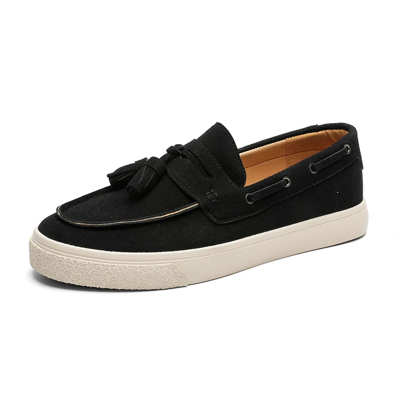 Suede Leather Handmade Loafers Leisure Walk Male Casual Shoes New Design Casual Slip on Flats Versatile Driving Shoes Moccasins