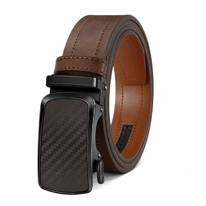 Leather belt men High Quality PU Leather Belts, Automatic Buckle Belt, Adjustable No Hole Belt Jeans Belt for Men