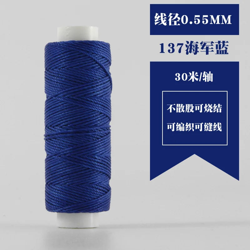 0.55mm Leather Waxed Sewing Thread For Hand Stitching Leather Cord DIY Bracelet Jewelry Making Round Waxed Line
