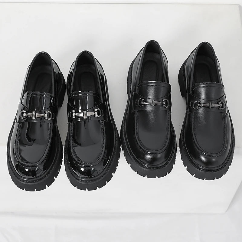High Quality Designer Shoes British Business Leather Shoes for Men Fashion Loafers Men Solid Color Luxury Platform Shoes for Men