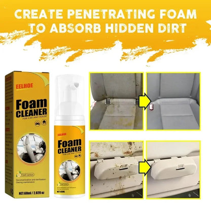 30/60/100ml Car Leather Cleaner Multifunctional Foam Cleaner Car Interior Strong Decontamination Ceiling Seat Cleaning Tool