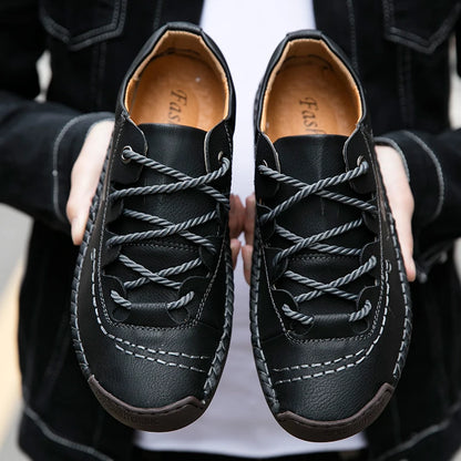 New Men Leather Casual Shoes Outdoor Comfortable High Quality Fashion Soft Homme Classic Ankle Non-slip Flats Moccasin Trend
