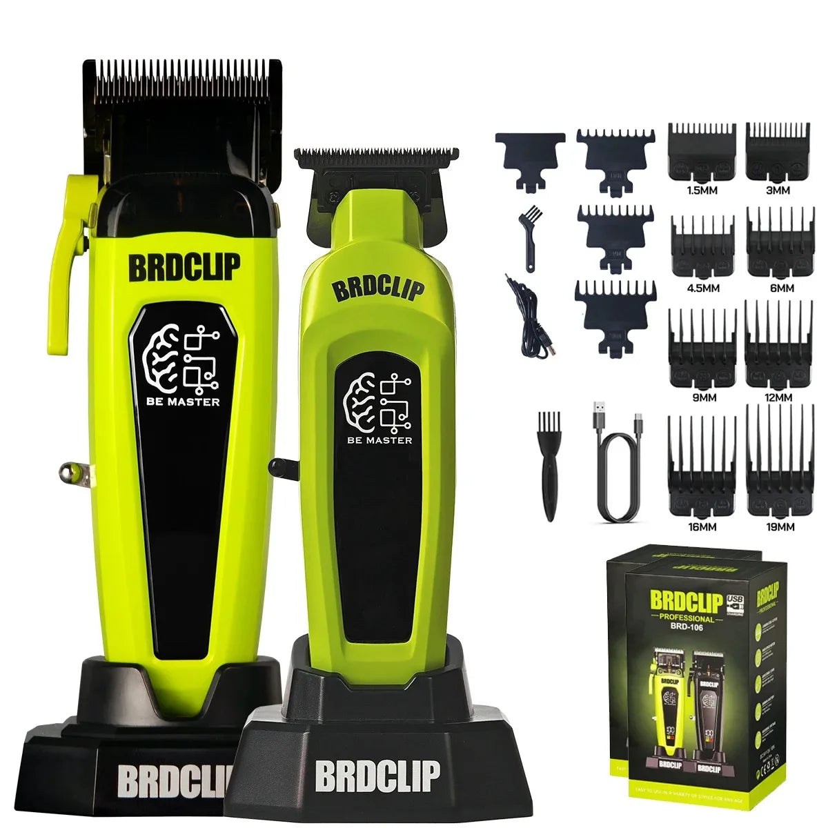BRD 106 107 609 BRDCLIP Professional Electric Hair Clipper Hair Trimmer DLC Blade with Base 7500RPM 8000RPM 7000RPM Barber Set